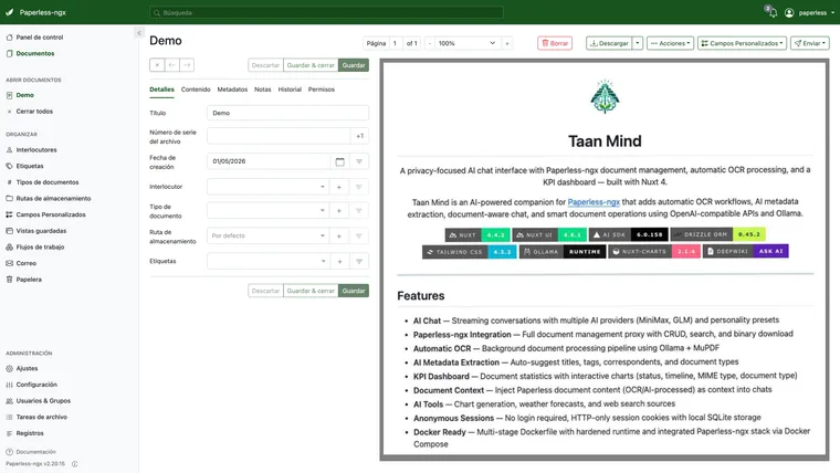 Paperless metadata